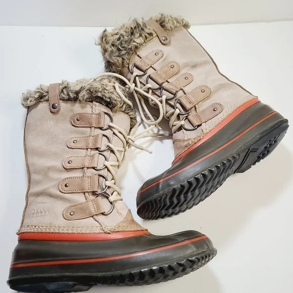 Sorel Joan of Arctic Waterproof Faux Fur Brown Lace Up Tall Boots size 8 - Picture 2 of 16